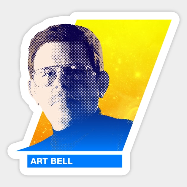 Art Bell print Sticker by theslightlynormal